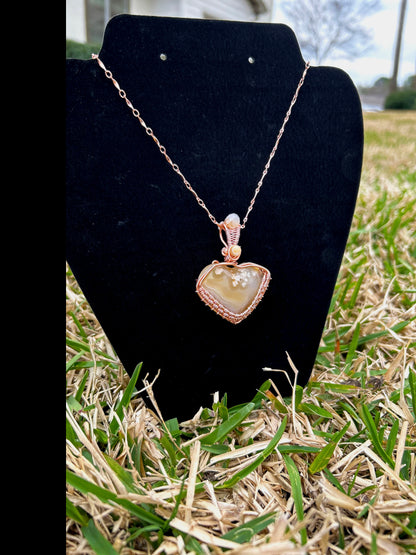 Sovereign Agate Copper Heart Pendant
